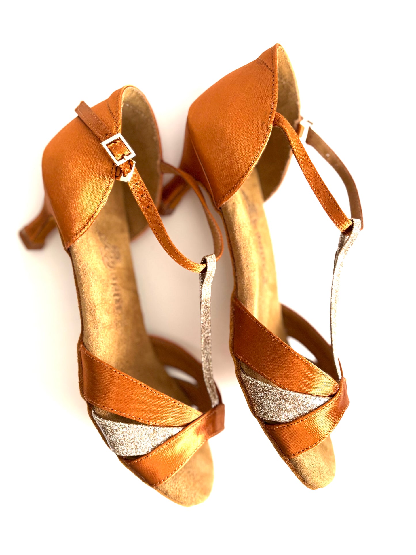 Satin & gold sparkle - 55mm/ 2’ heel