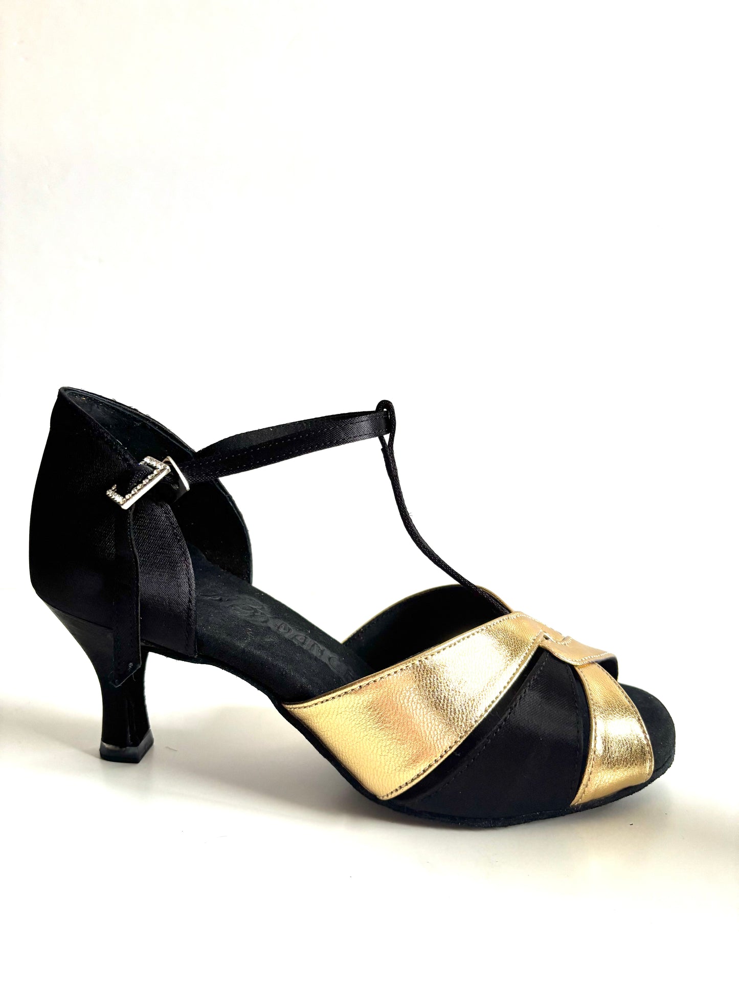 BD Dance 2370 Latin Dance Shoes – Black & Gold, 2.5” Heel