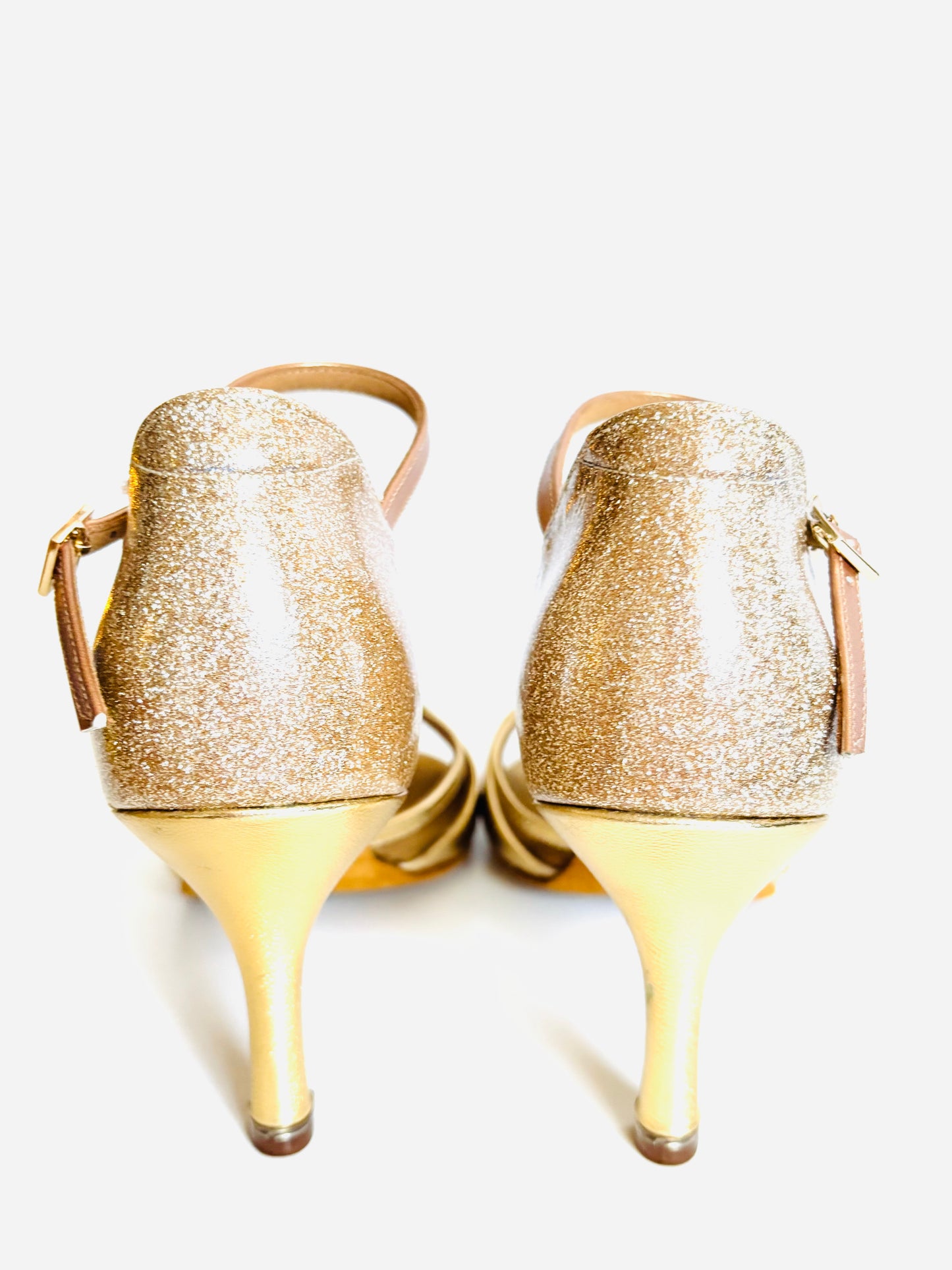 Gold Latin shoes - 75mm/ 3’ heel