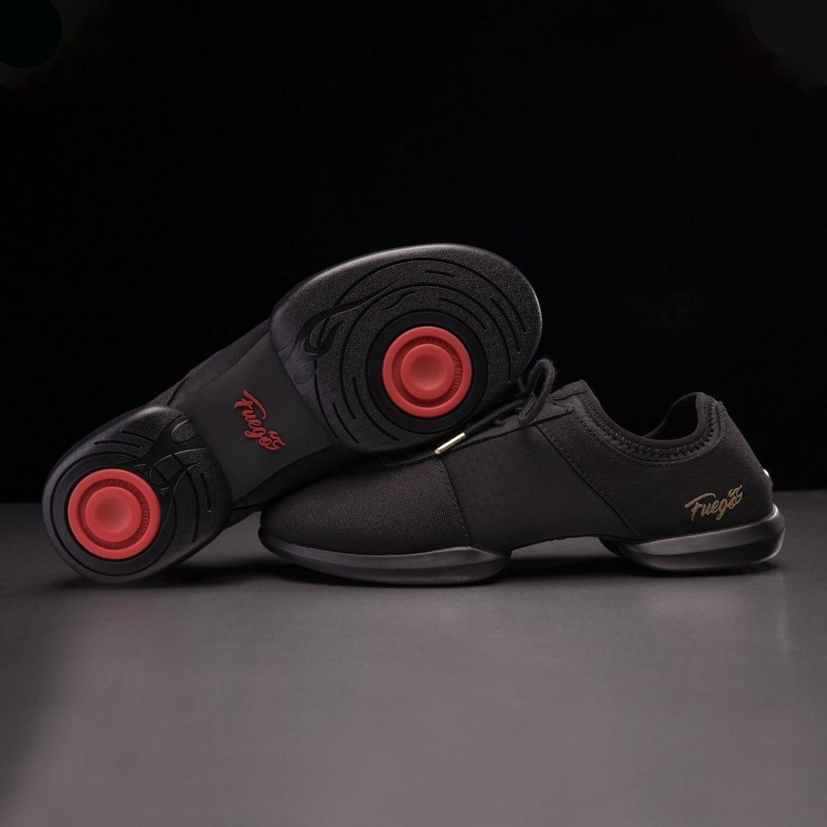 Fuego Split-Sole Dance Sneakers — All-Black