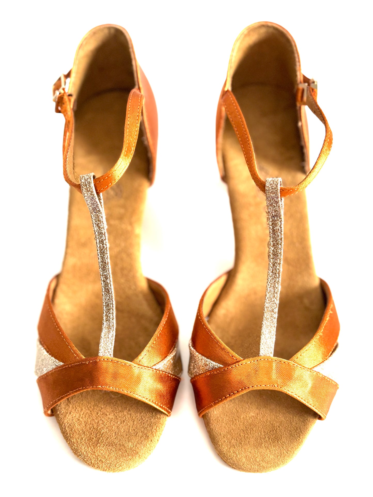 Satin & gold sparkle - 55mm/ 2’ heel