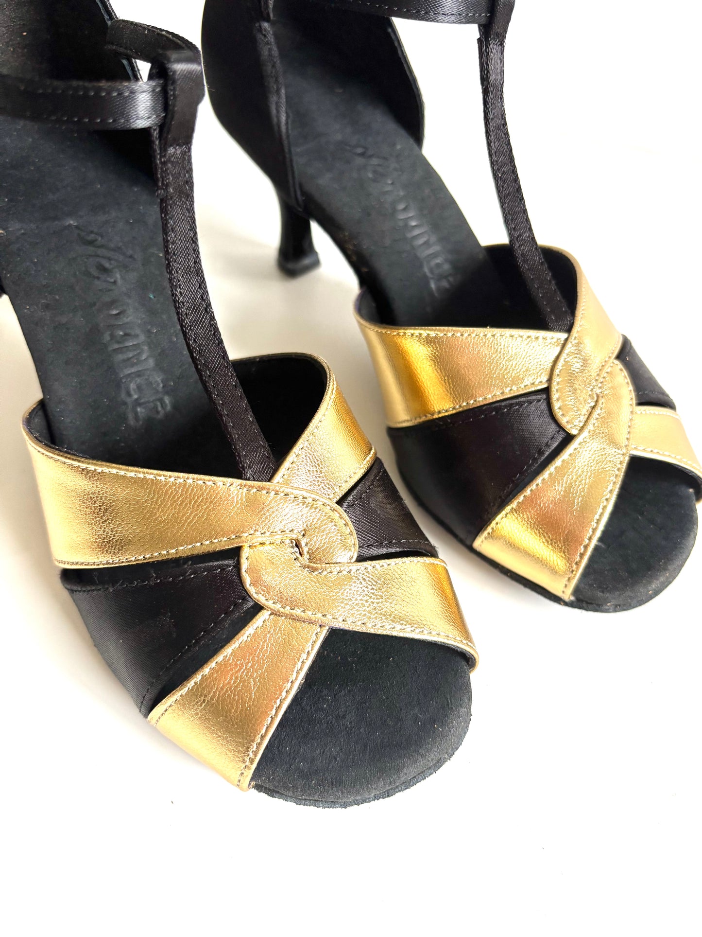 BD Dance 2370 Latin Dance Shoes – Black & Gold, 2.5” Heel