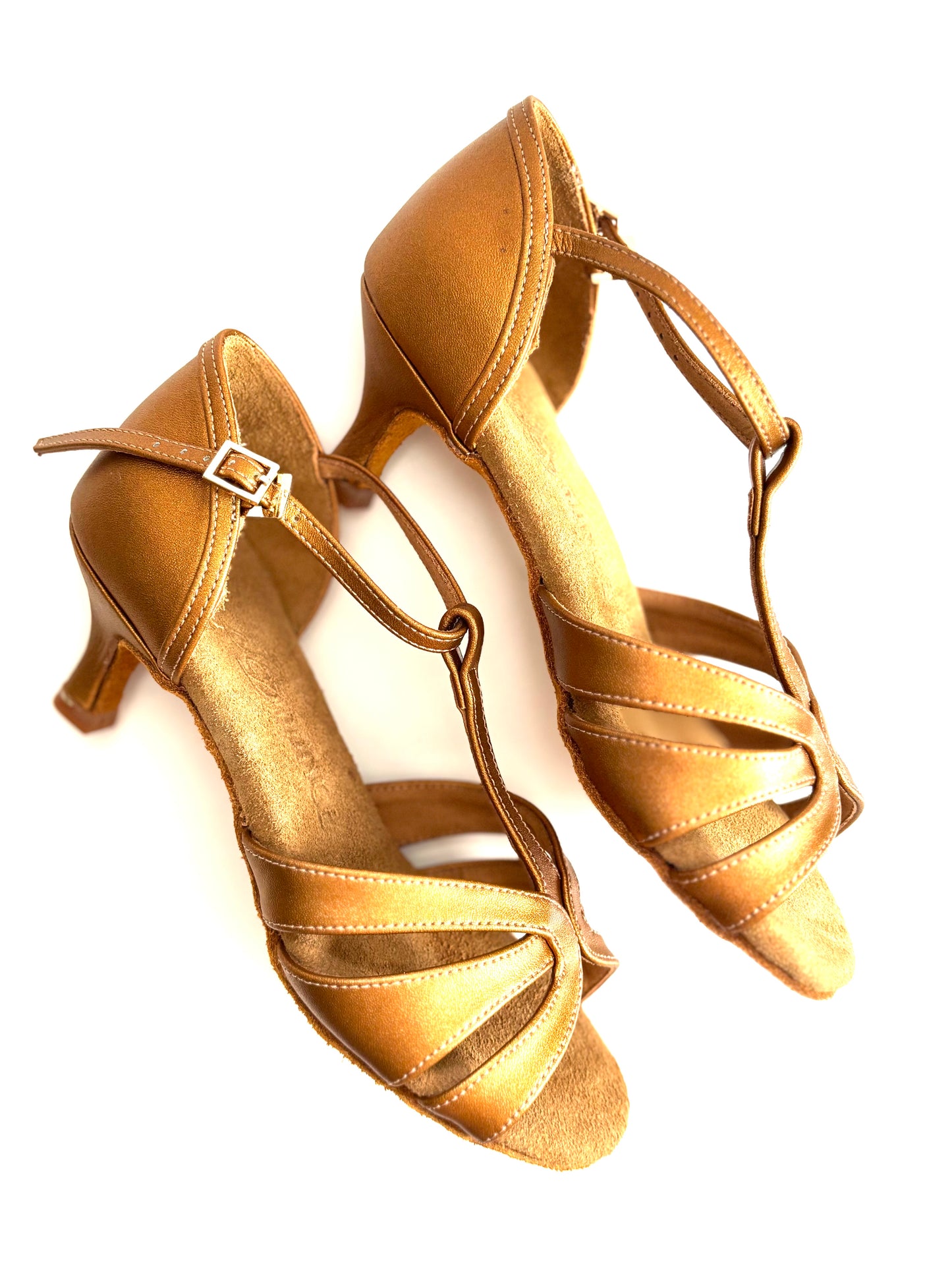 Leather Dark Tan - 55 mm/ 2’ heel
