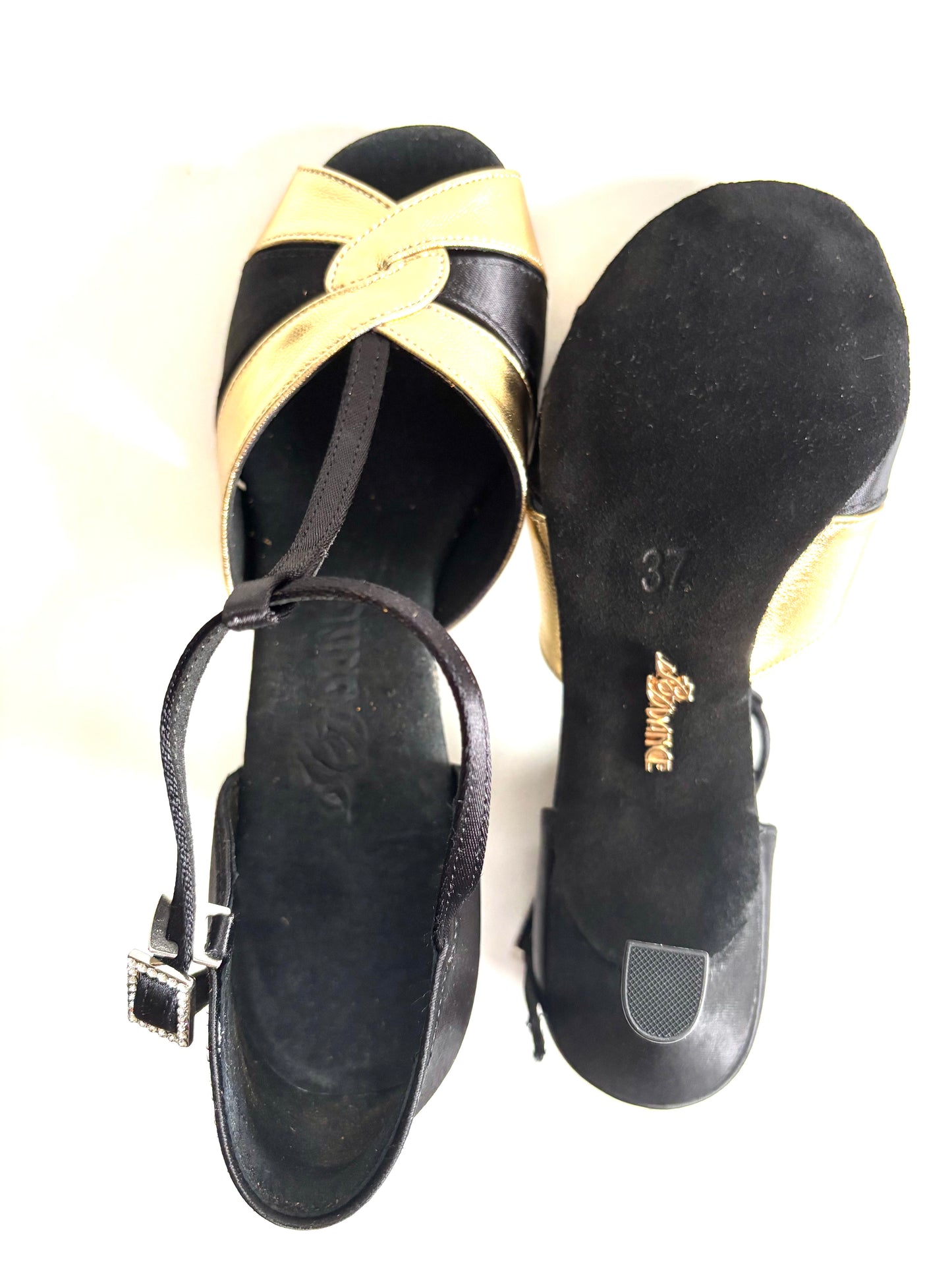 BD Dance 2370 Latin Dance Shoes – Black & Gold, 2.5” Heel