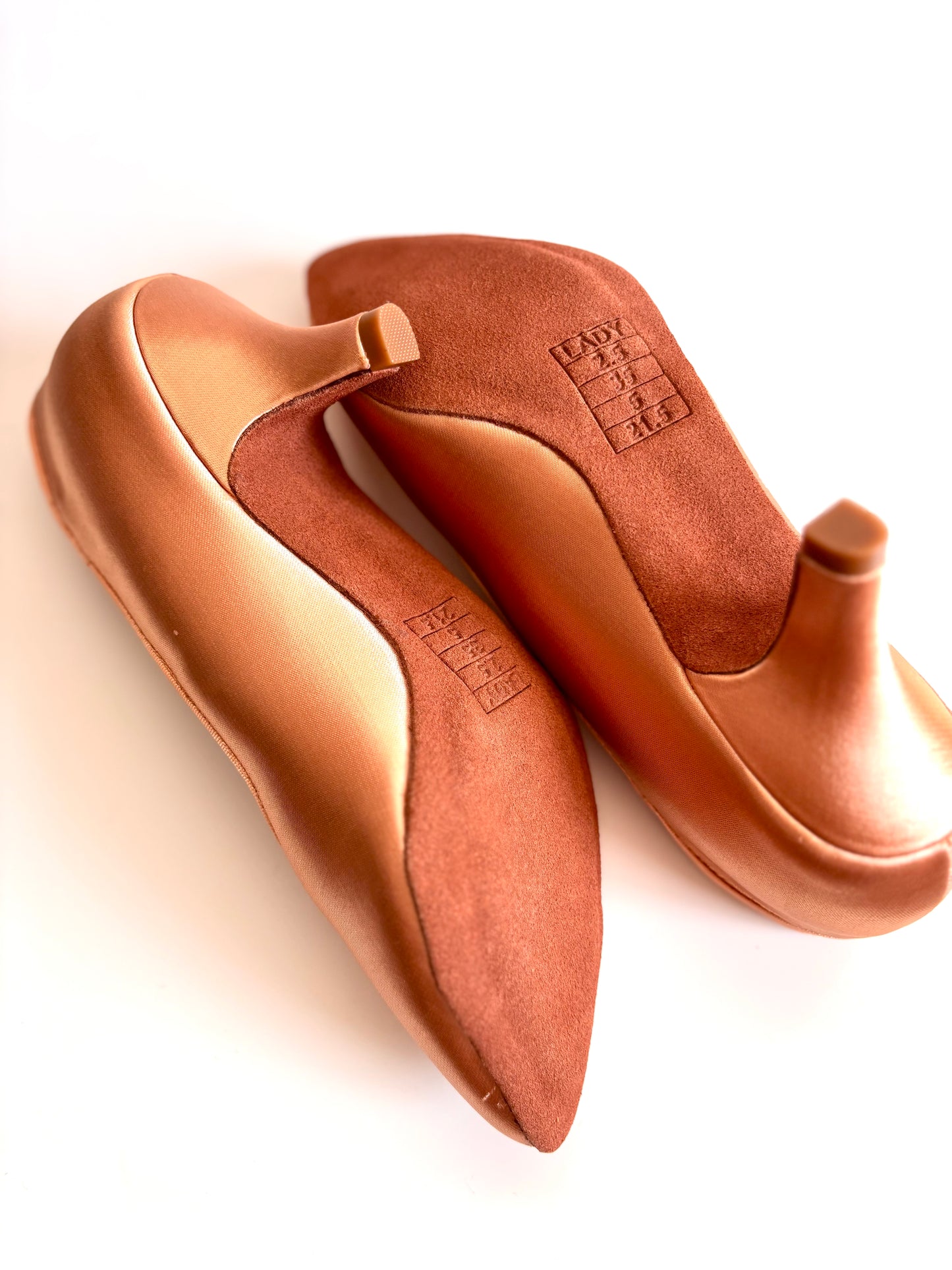 WB030C Silk Tan Ballroom Shoes – Crown Strap Edition, 6.3cm Cone Heel