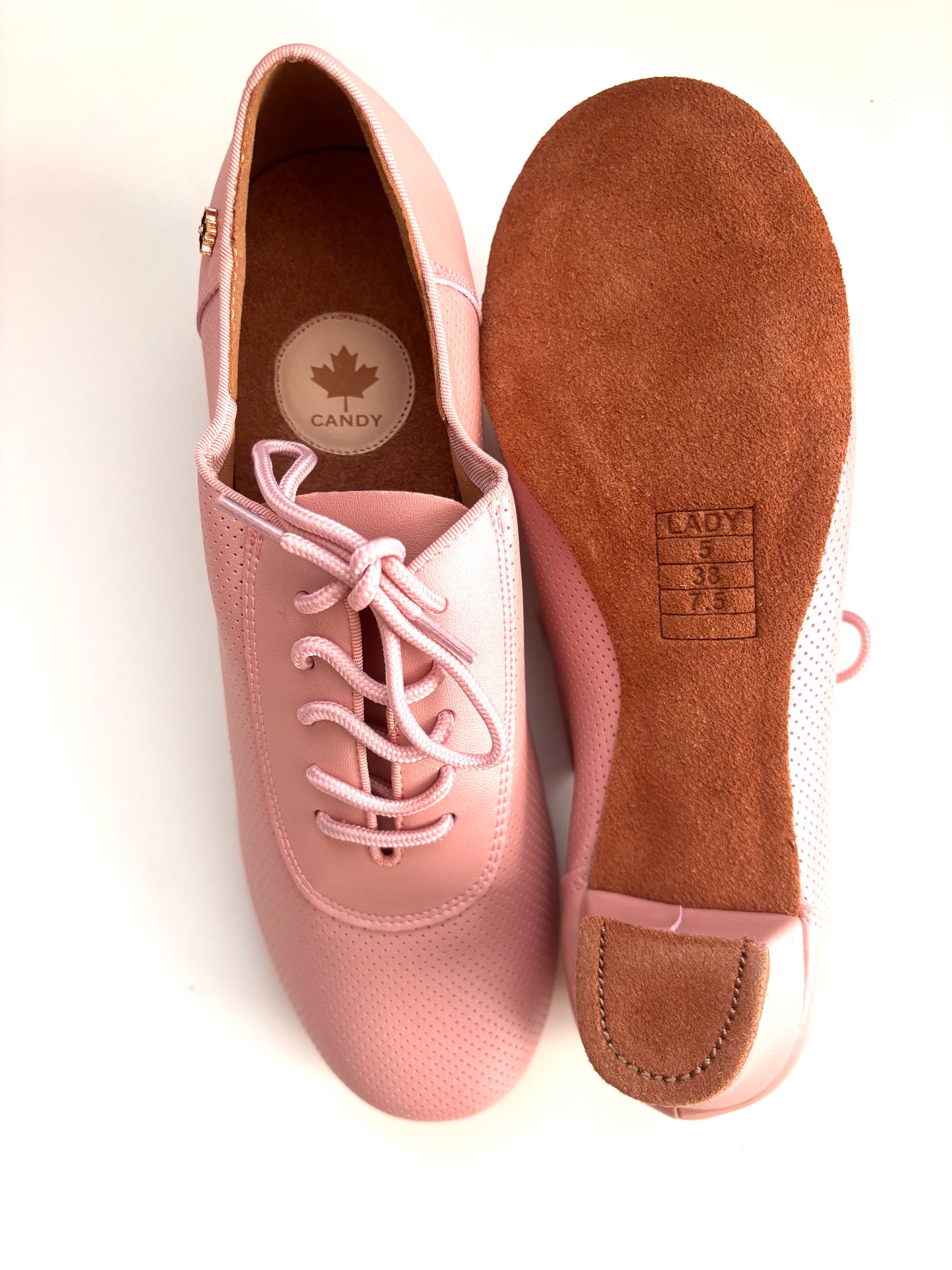 WP051 Practice Matte Pink Leather Dance Shoes