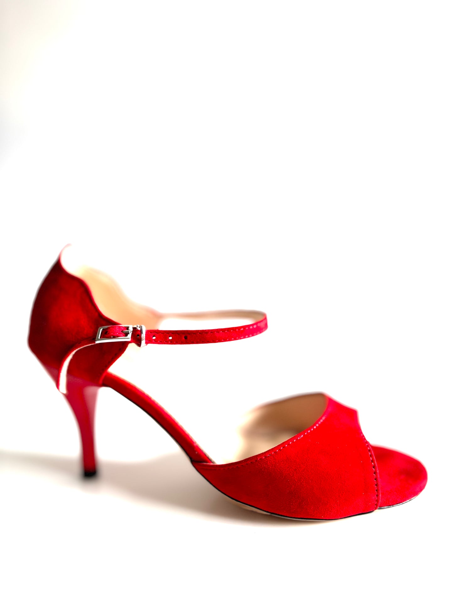 Roja – Red Suede Tango Shoes with 7.5 cm Heel (Wide Fit)