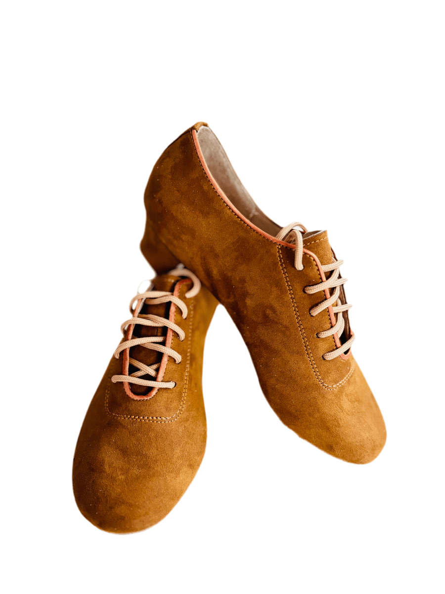 Aida Dance Shoes for Women 121D, Practice or Teacher - Dark Beige Suede