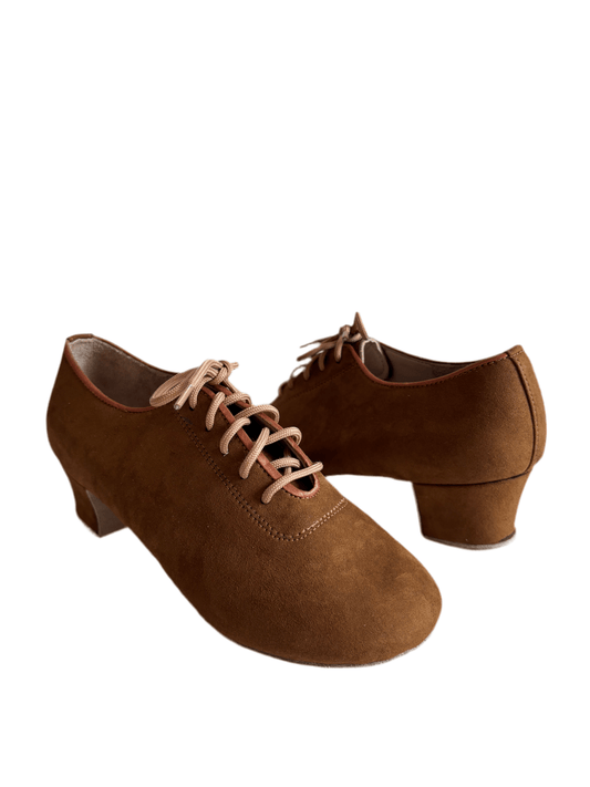 Aida Dance Shoes for Women 121D, Practice or Teacher - Dark Beige Suede