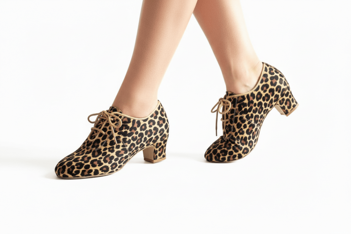 AIDA 121D - Satin Leopard, hand made shoes, split sole - AIDA DANCE CANADA - Wedance