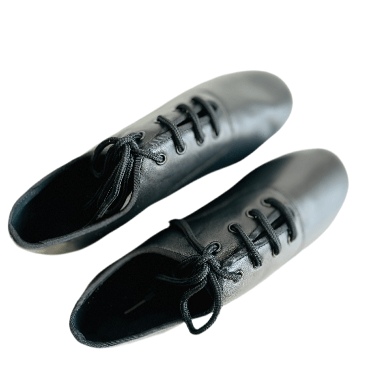 Kid's / Boy's Ballroom Dance Shoes, Black Leather, 20 mm heel