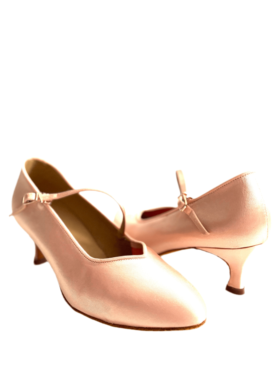 Women's Standard Ballroom Dance Shoes, Flesh Satin, 55mm / 2" heel