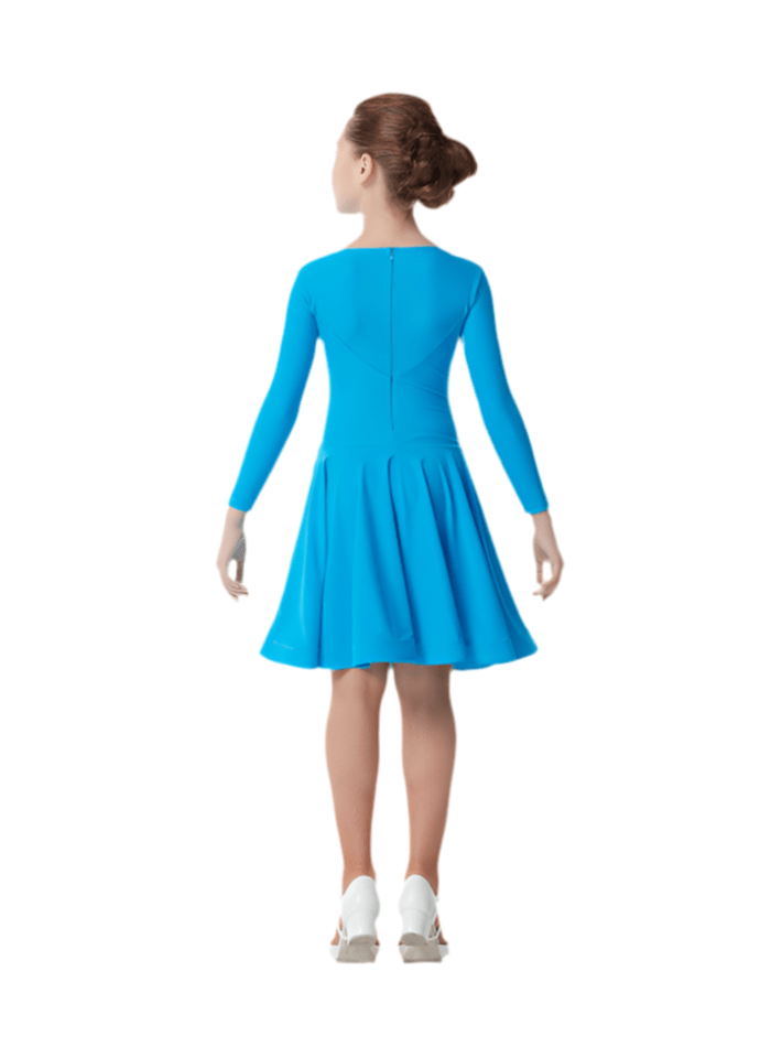 Juvenile Ballroom Latin Salsa Dance Dress Azure - DanceMe - Wedance