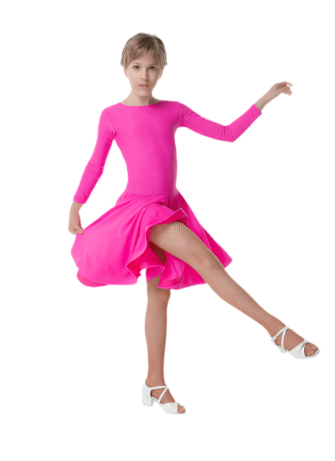 Juvenile Ballroom Latin Salsa Dance Dress Raspberry - DanceMe - Wedance