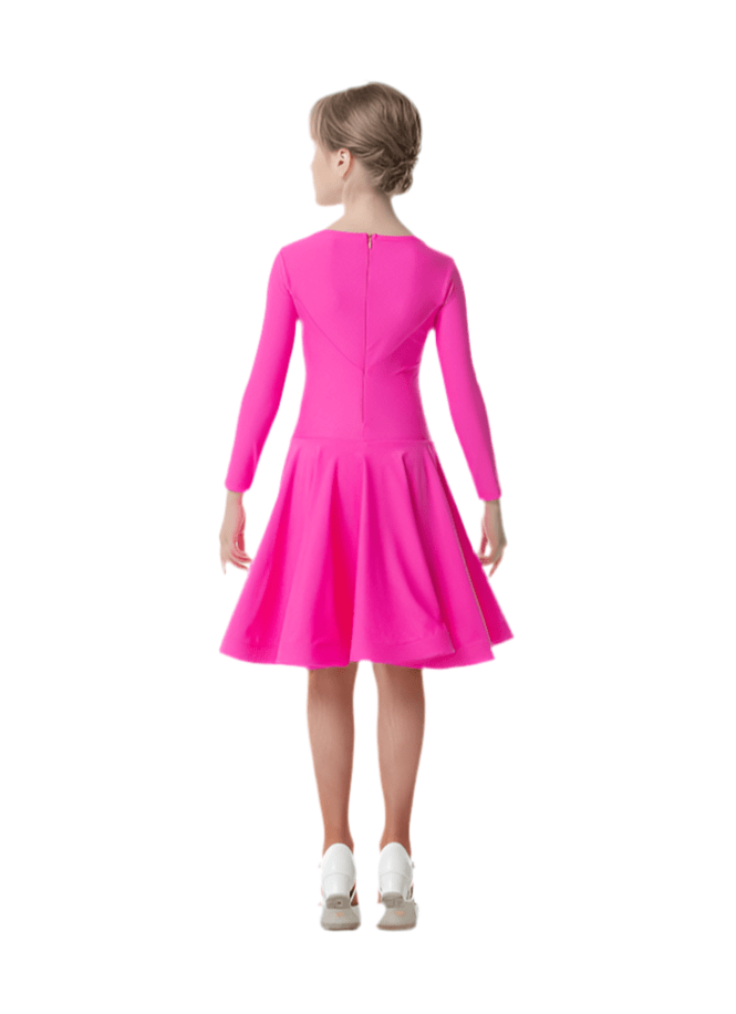 Juvenile Ballroom Latin Salsa Dance Dress Raspberry - DanceMe - Wedance