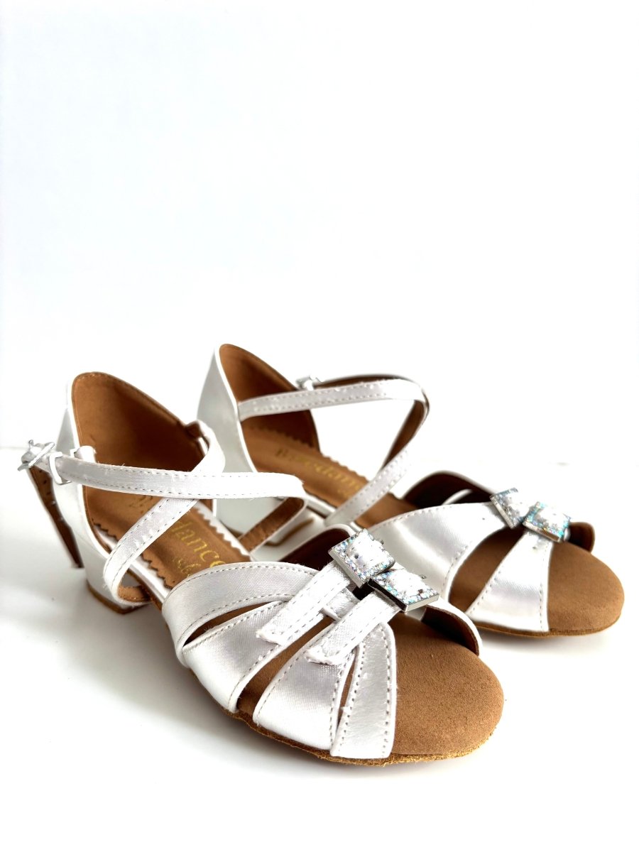 Kids’ Latin Dance Shoes - Lily, White (Wide Fit) - Dance Shoes - Wedance Vibe - Wedance