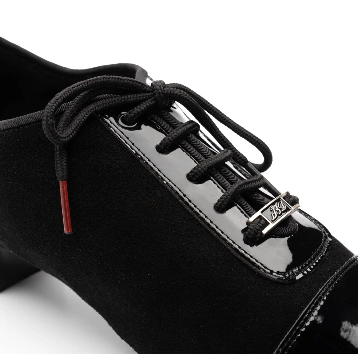BD Dance Matteo - Men’s Latin Dance Shoes, Patent+Nabuck, Black, 45 mm heel