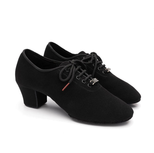 BD Dance T1-B Black Canvas Practice or Teaching Dance Shoes, 45 mm / 2" heel