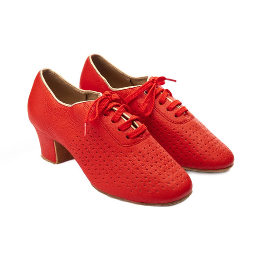 BD Dance Shoes for Women, Practice or Teacher - T1 RED LEATHER