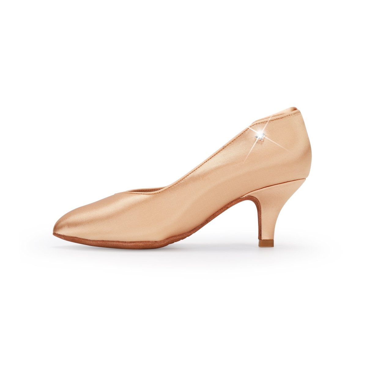 WB030 Silk Tan Ballroom Shoes – Strapless, 6.3cm Cone Heel - Best selling - CANDY Dance Shoes - Wedance