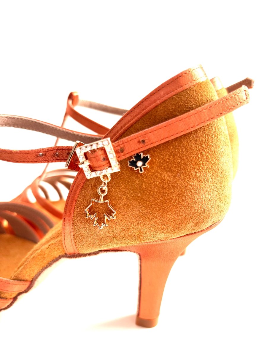 WL005T Dark Tan Suede Latin Dance Shoes – 8 cm (3”) Slim Heel - CANDY Dance Shoes - Wedance