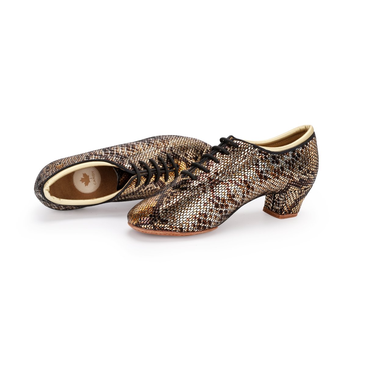 WP050 Candy WP050 Gold Snake Ballroom Dance Shoes – Split Sole - Best selling - CANDY Dance Shoes - Wedance