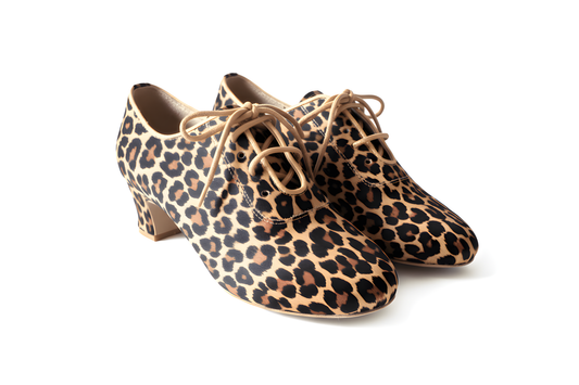 AIDA 121D - Satin Leopard, hand made shoes, split sole upscaled
