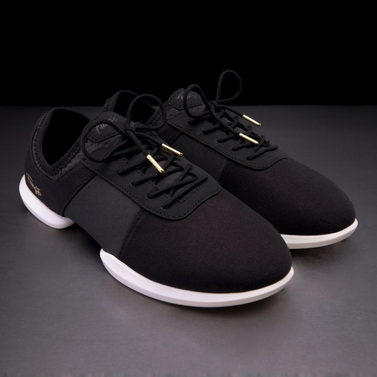 Fuego Black Split-Sole Dance Sneakers