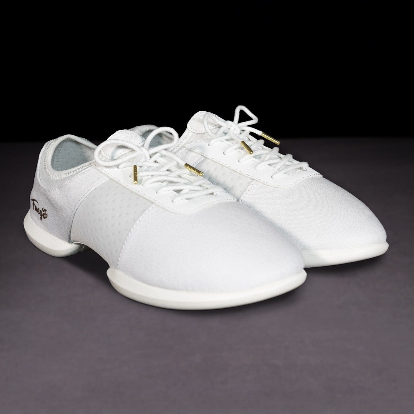 Fuego White Split-Sole Dance Sneakers