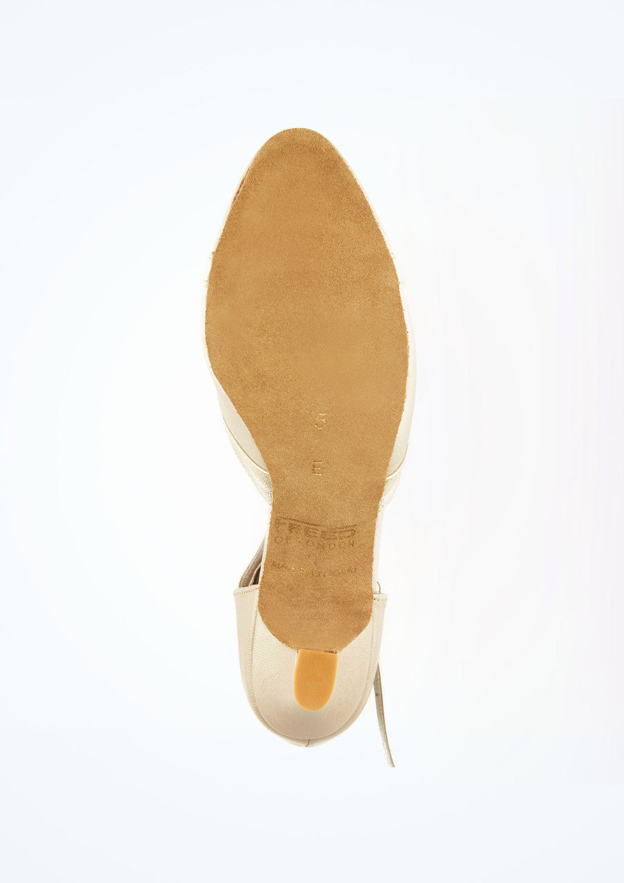 Freed Nancy Champagne & Gold Leather Dance Shoes - 1.6" heel, Wide Fit