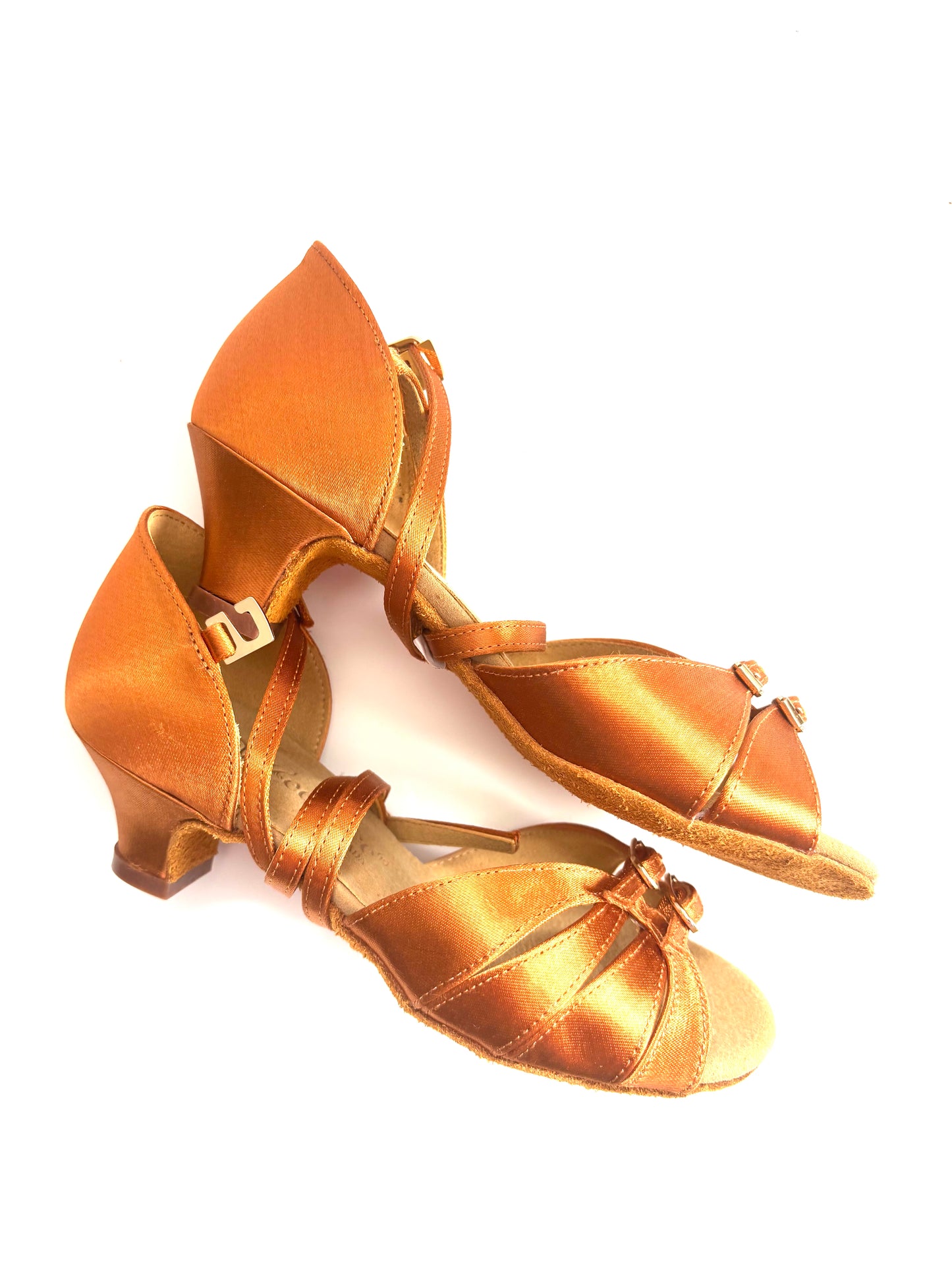 Dark Tan Satin Girl or Women Dance Shoes