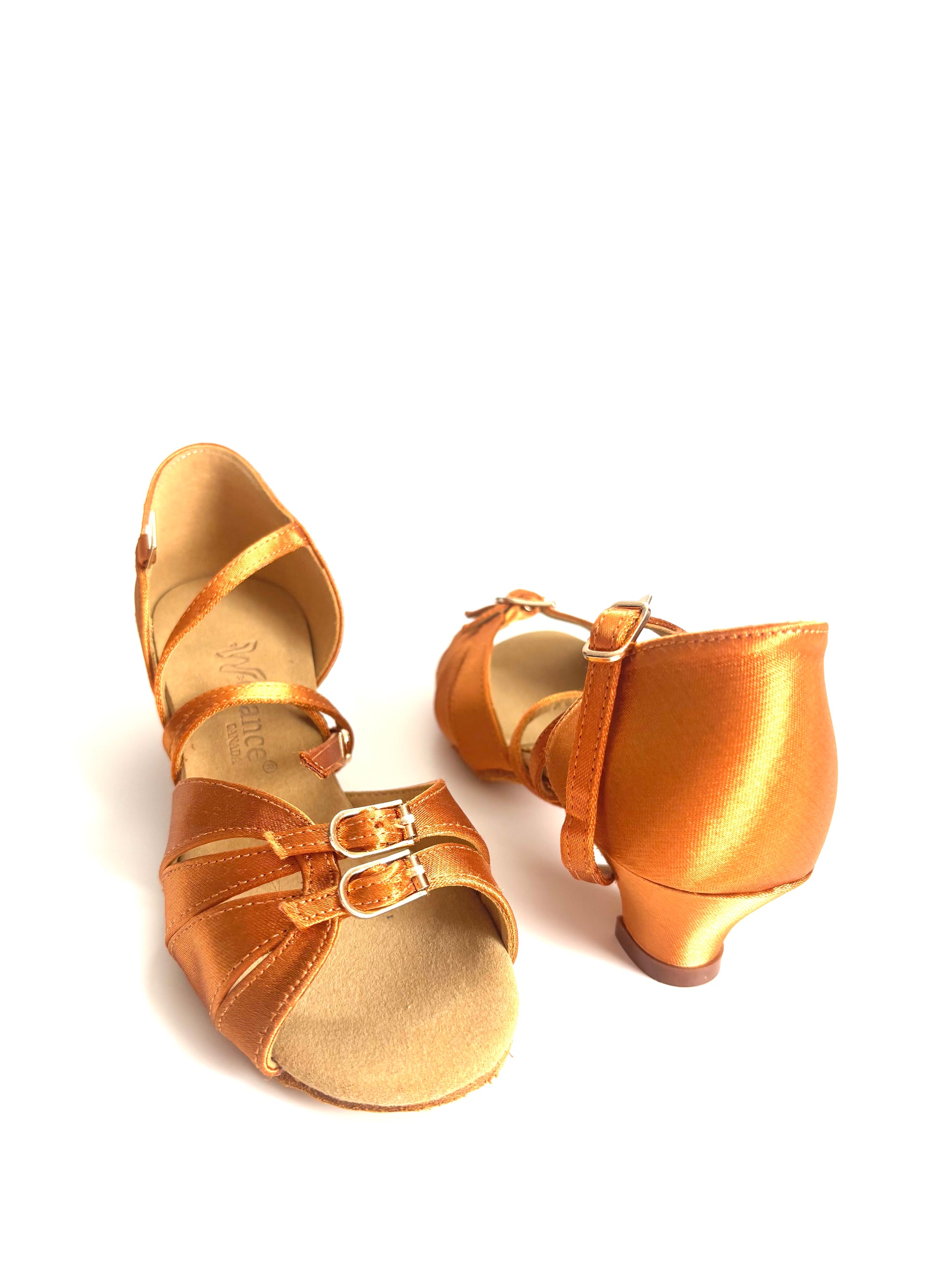 Dark Tan Satin Girl or Women Dance Shoes