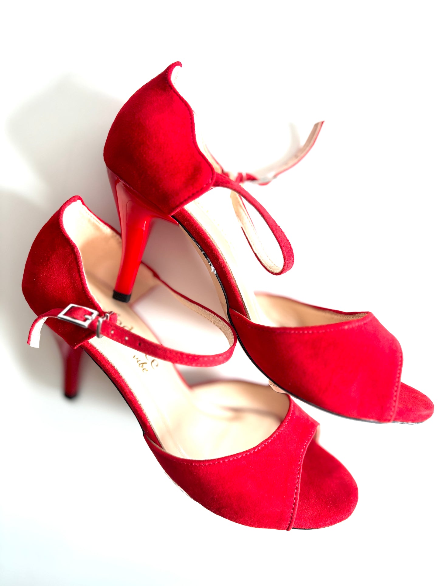 Roja – Red Suede Tango Shoes with 7.5 cm Heel (Wide Fit)