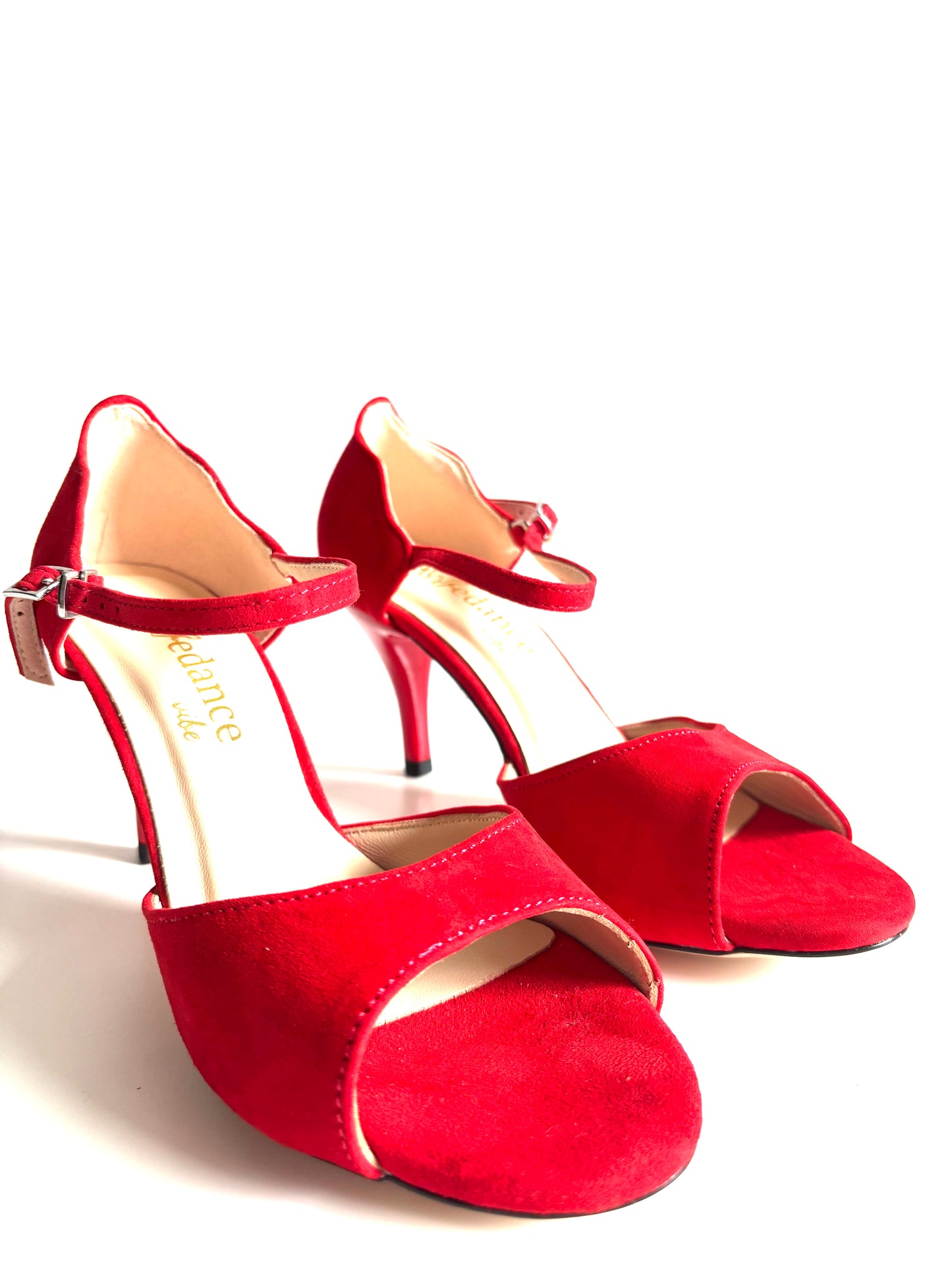 Roja – Red Suede Tango Shoes with 7.5 cm Heel (Wide Fit)