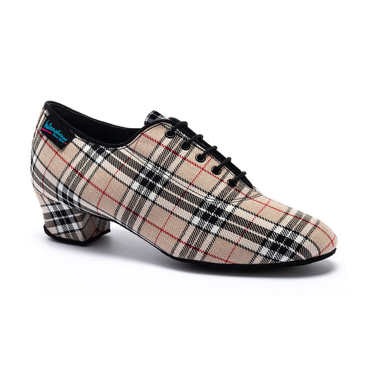 IDS Heather-Split Beige Check Practice Dance Shoes