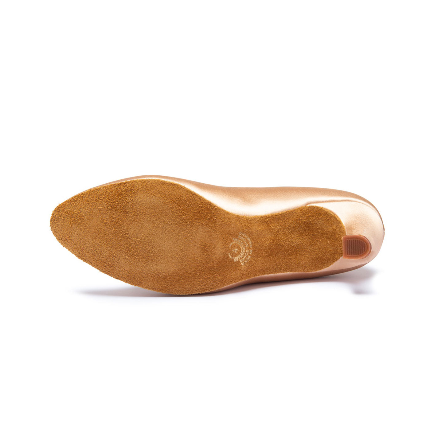 IDS ICS Round Toe No Strap Peach Satin Ballroom Shoes