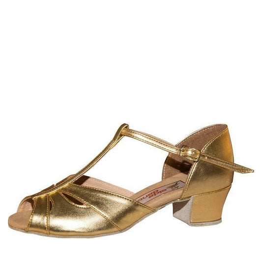 AIDA 021 – Girls' Latin Dance Shoes — Gold Leather