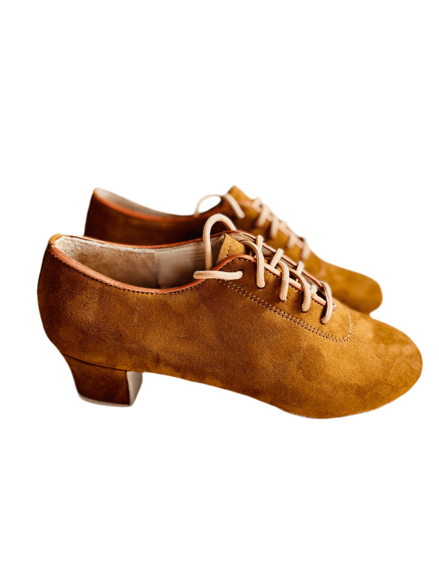 Aida Dance Shoes for Women 121D, Practice or Teacher - Dark Beige Suede