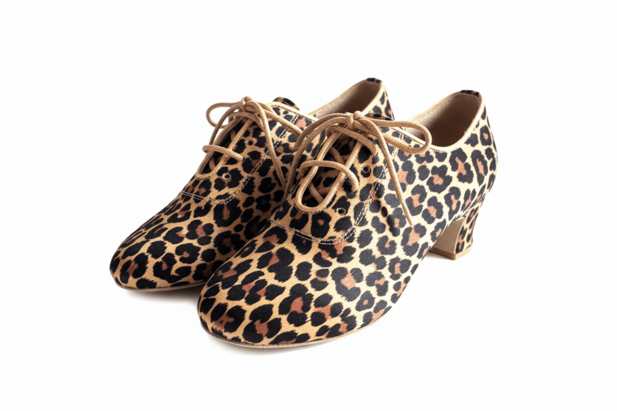 AIDA 121D - Satin Leopard, hand made shoes, split sole - AIDA DANCE CANADA - Wedance