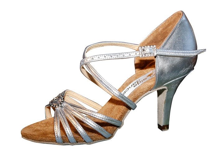 Aida Dance AMANDA 082 E - Women's Latin Dance Shoes, Dark Tan Satin, Natural Suede Insole, Fully Customizable