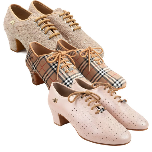 BD Dance T1 practice shoes in Nude, Burberry Check and Beige Leather — 10 colourways available