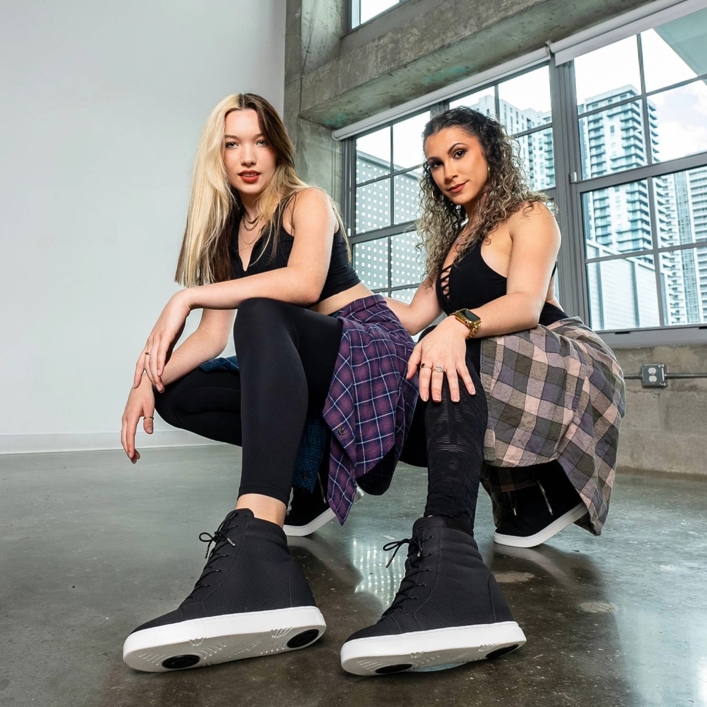 Fuego Black Wedge Dance Sneakers