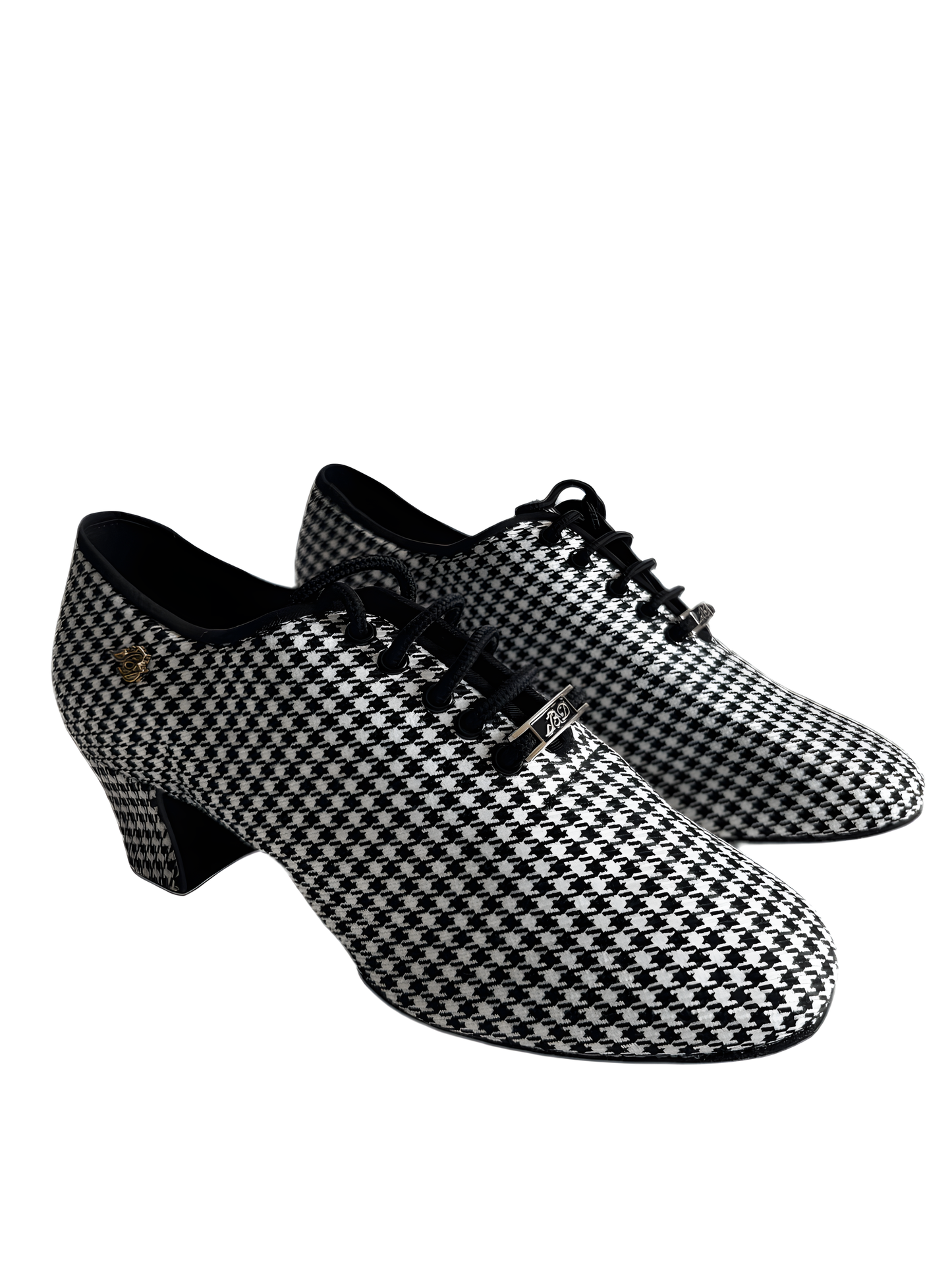 Houndstooth - Black & White, Split Sole Practice Shoes for Ballroom & Latin Dance upscaled