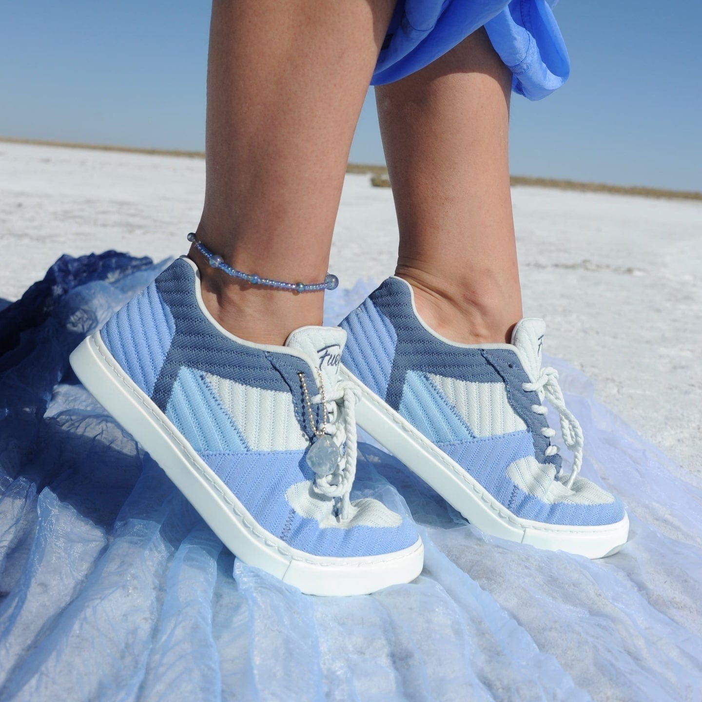 Fuego Blue Jade Low-Top Dance Sneakers