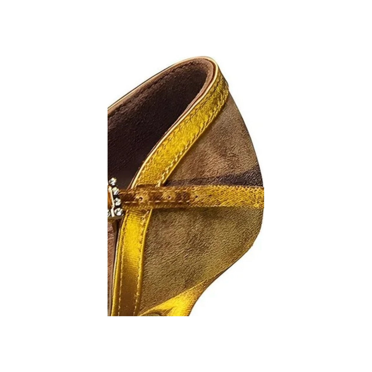 Brown Suede & Gold Satin