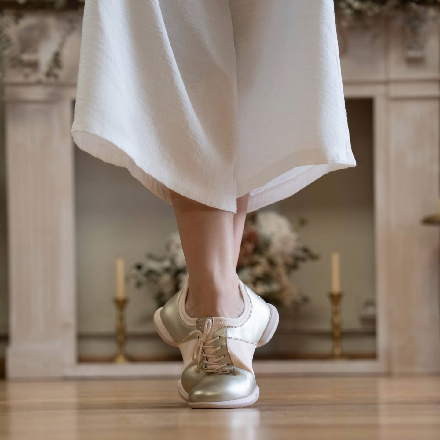 Fuego Champagne Split-Sole Dance Sneakers