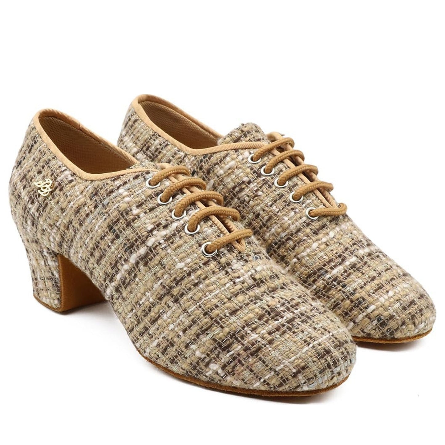 Coco Tweed Women's Latin Dance Shoes — Khaki