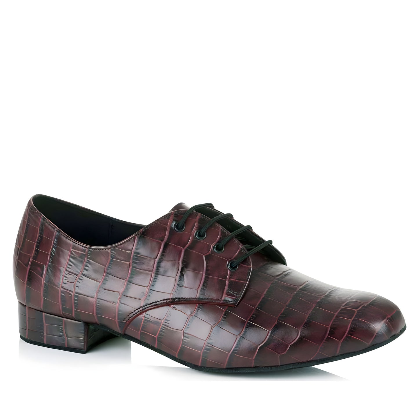Kelly — Freed of London Men's Ballroom Shoes — Burgundy Crocodile