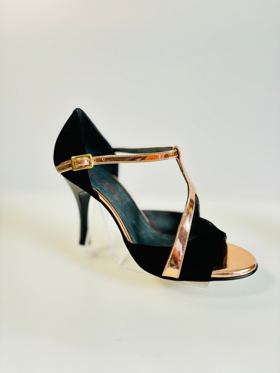 Tango Dance Shoes, Black & Gold, Rosso Latino
