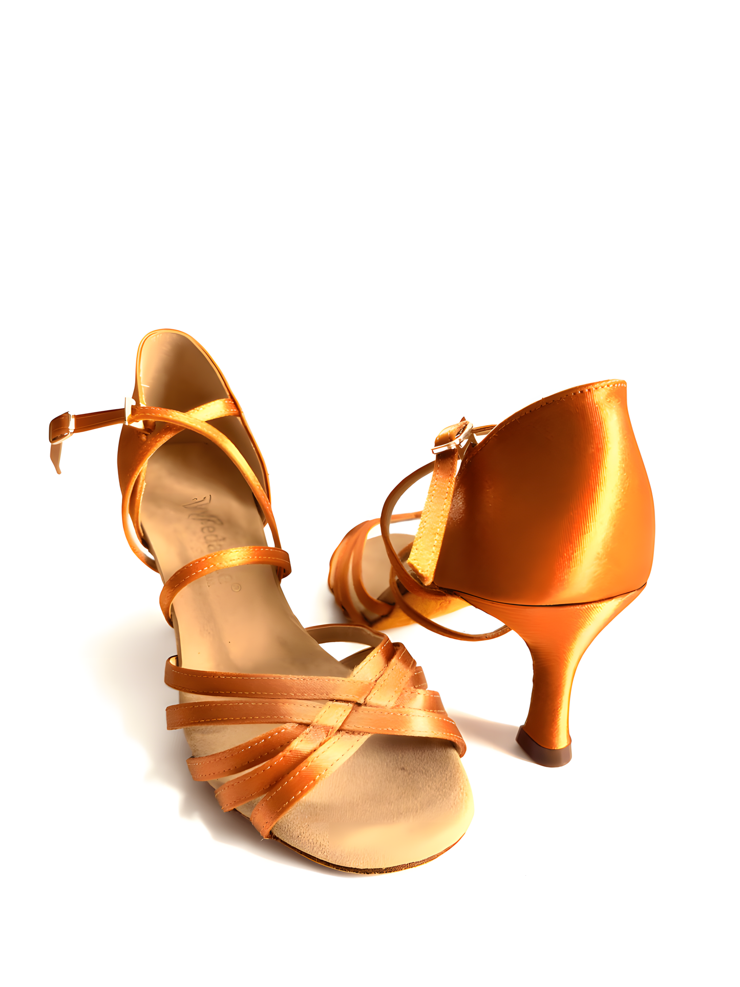 EVA Latin Dance Shoes for Women – Tan Satin, 2” / 2.5” / 3” Heels upscaled